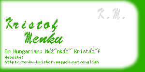 kristof menku business card